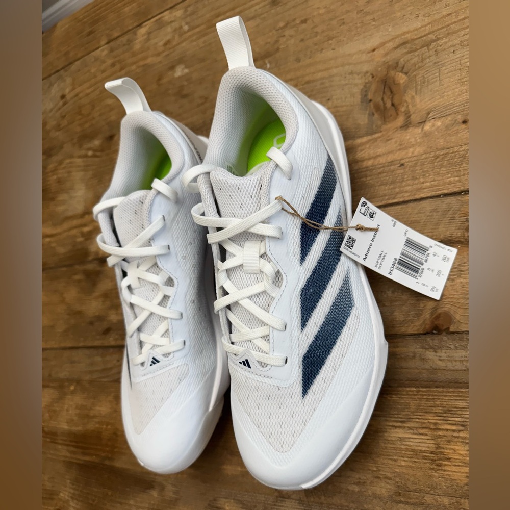 Adidas Womens 9.5 Softball Cleats Adizero Instinct IH3468 White/Blue